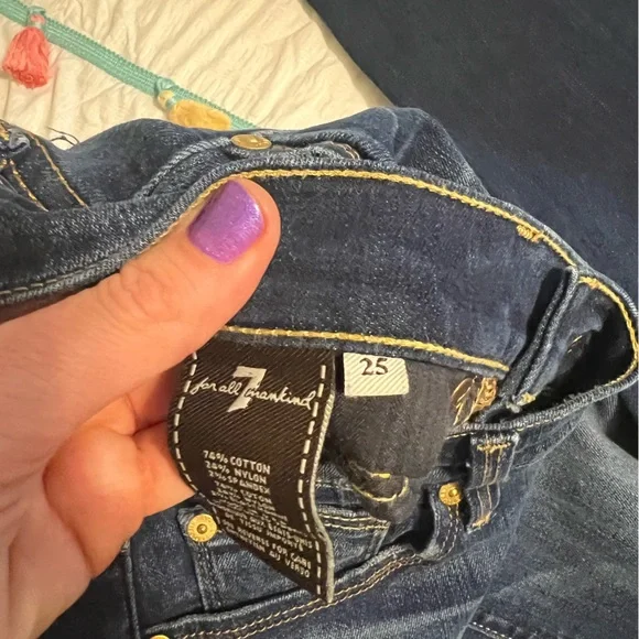 7 for All Mankind straight leg dark wash - Picture 4 of 7